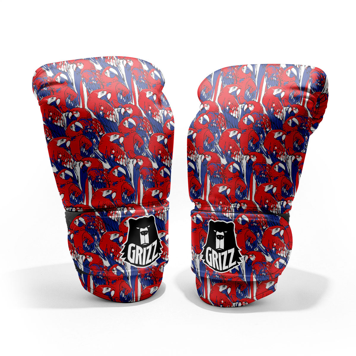 Tropical Parrot Print Pattern Sparring Gloves-grizzshop