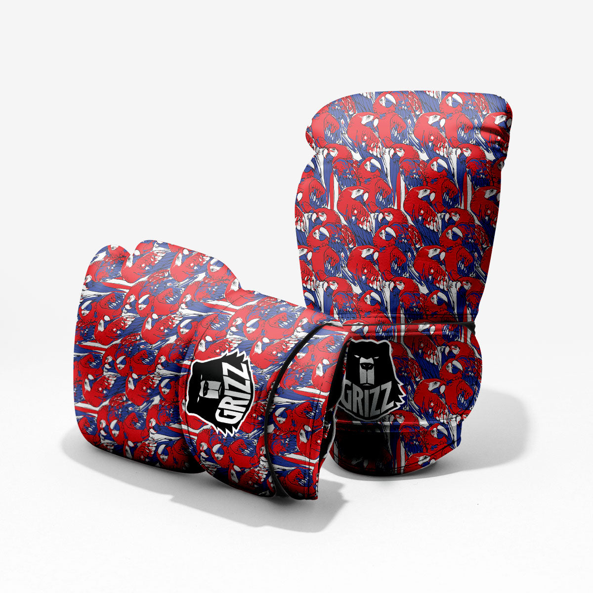 Tropical Parrot Print Pattern Sparring Gloves-grizzshop