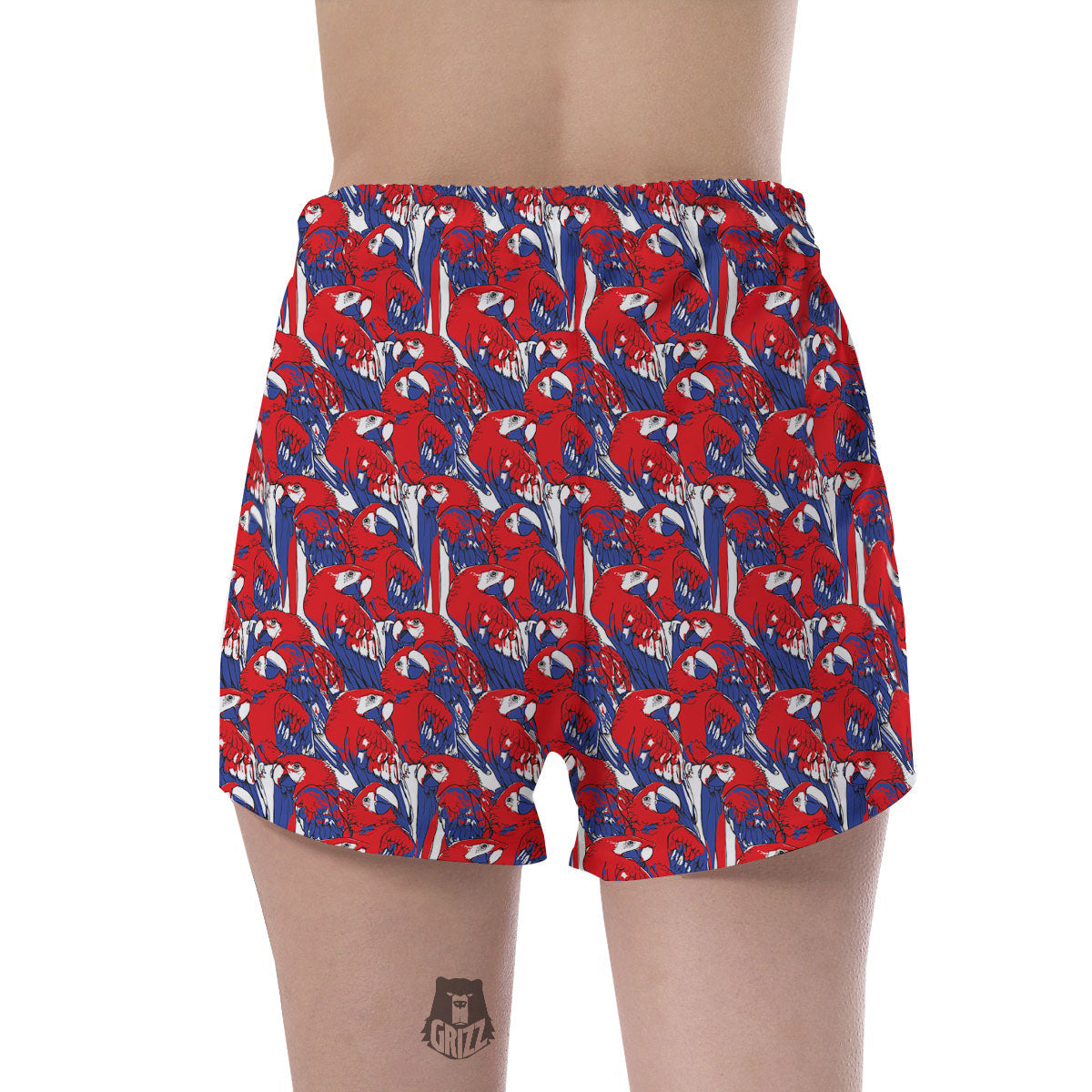 Tropical Parrot Print Pattern Women's Shorts-grizzshop