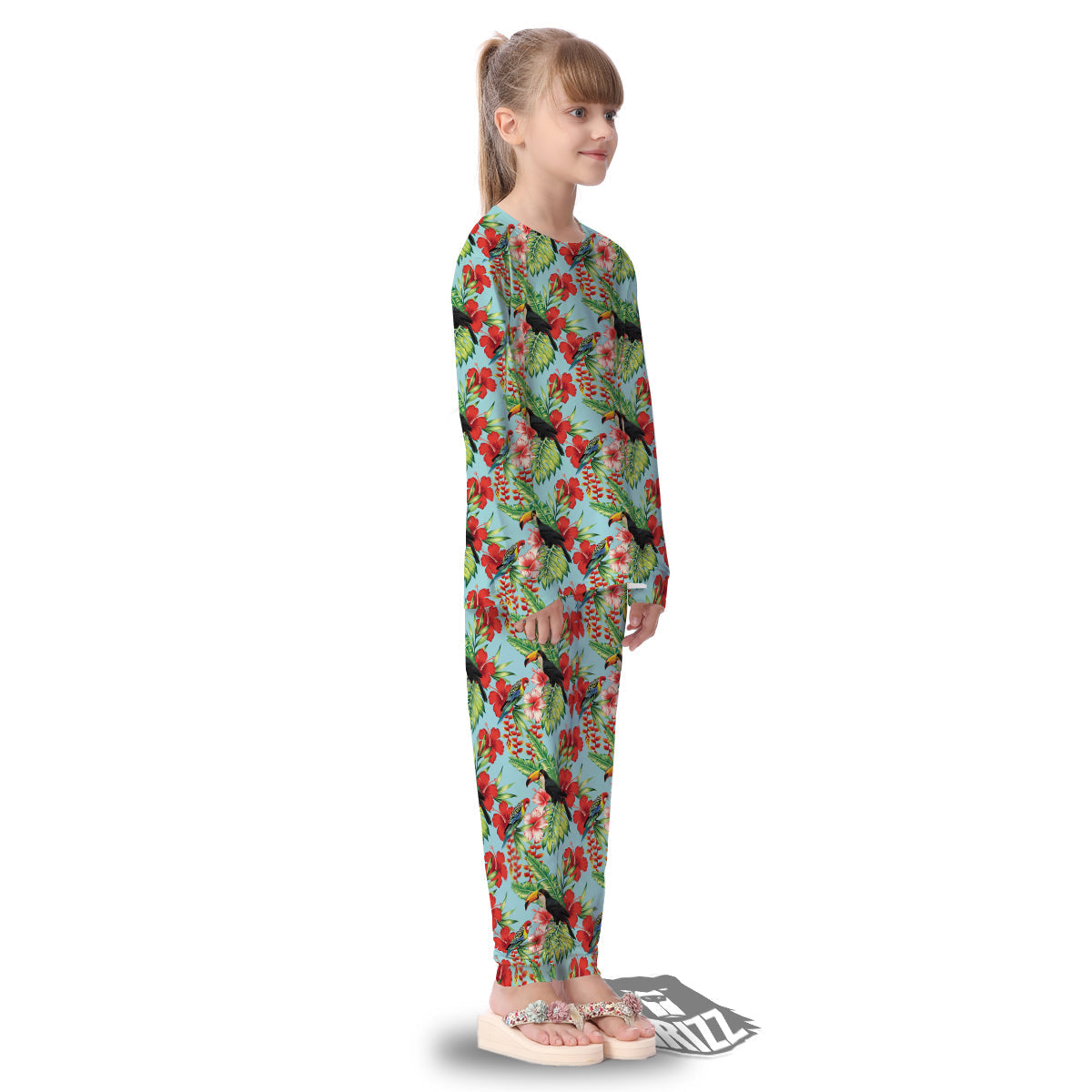 Tropical Parrot Toucan Print Pattern Kid's Pajamas-grizzshop