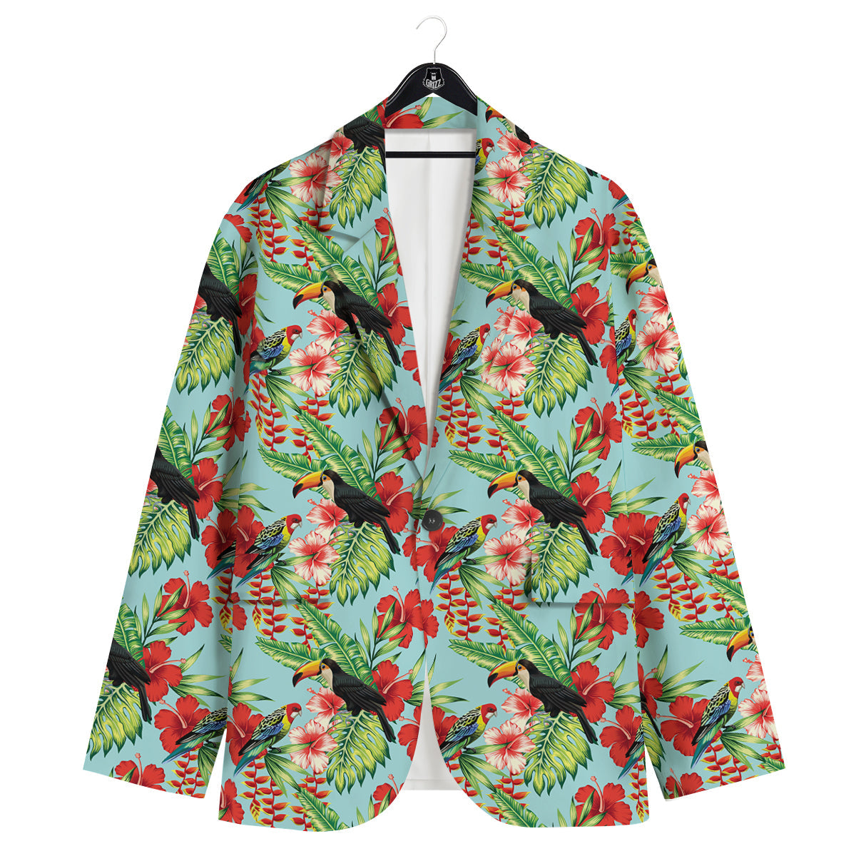 Tropical Parrot Toucan Print Pattern Men's Sport Coat-grizzshop