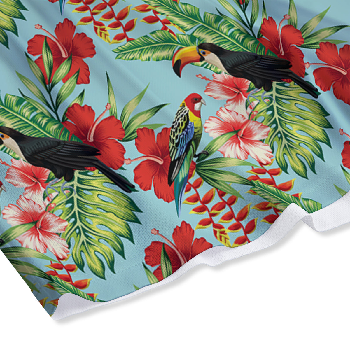 Tropical Parrot Toucan Print Pattern Mesh Shorts-grizzshop