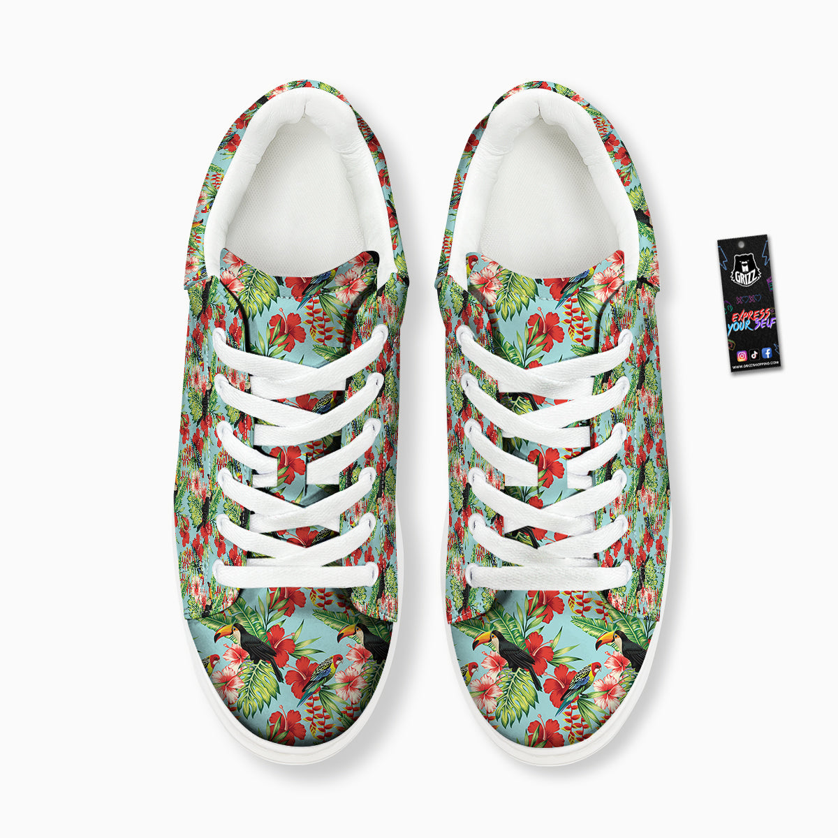 Tropical Parrot Toucan Print Pattern Platform Shoes-grizzshop