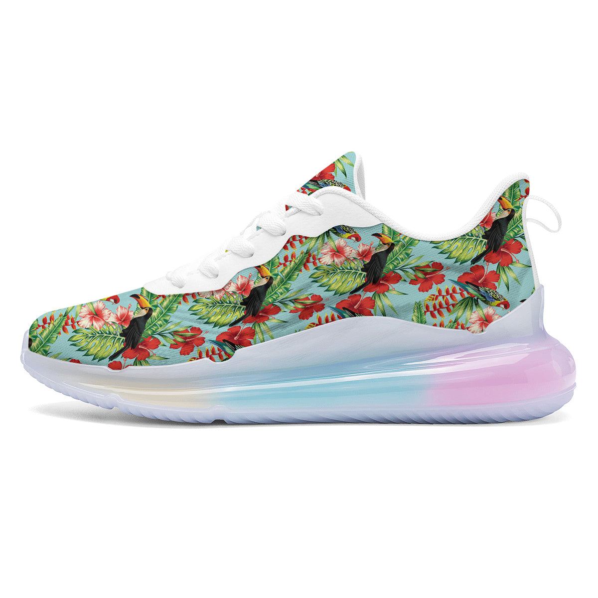 Tropical Parrot Toucan Print Pattern Running Sneakers-grizzshop