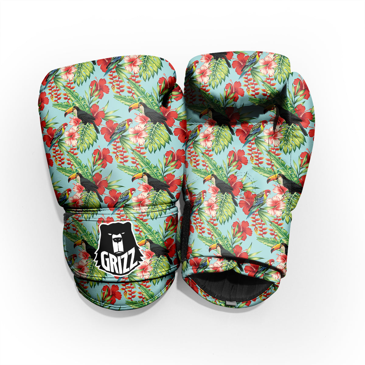 Tropical Parrot Toucan Print Pattern Sparring Gloves-grizzshop