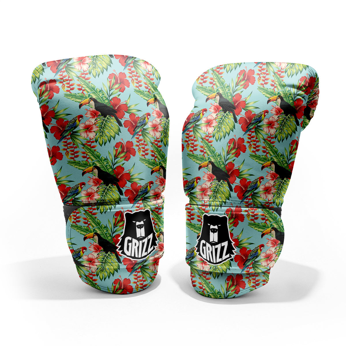 Tropical Parrot Toucan Print Pattern Sparring Gloves-grizzshop