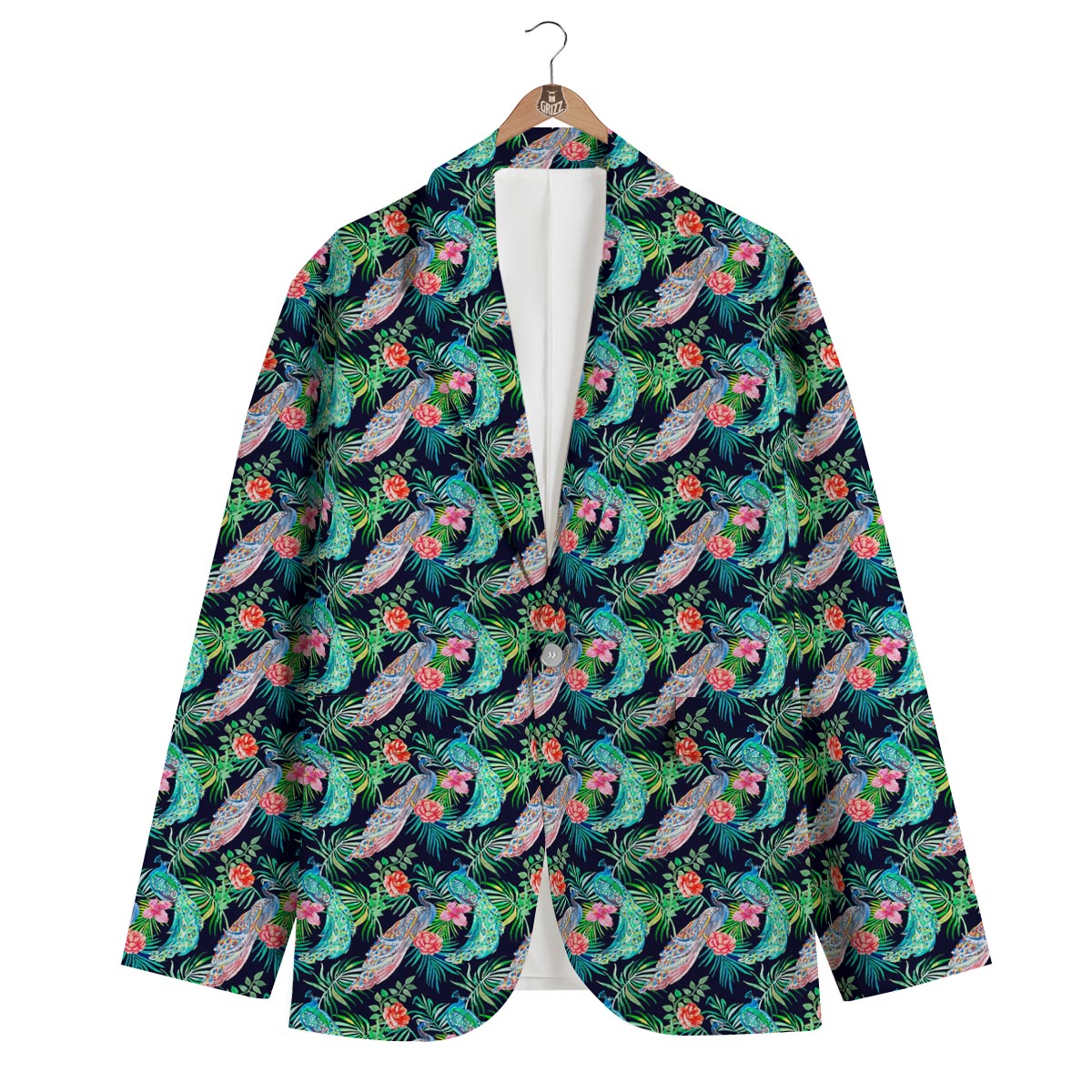 Tropical Peacock Men's Blazer-grizzshop
