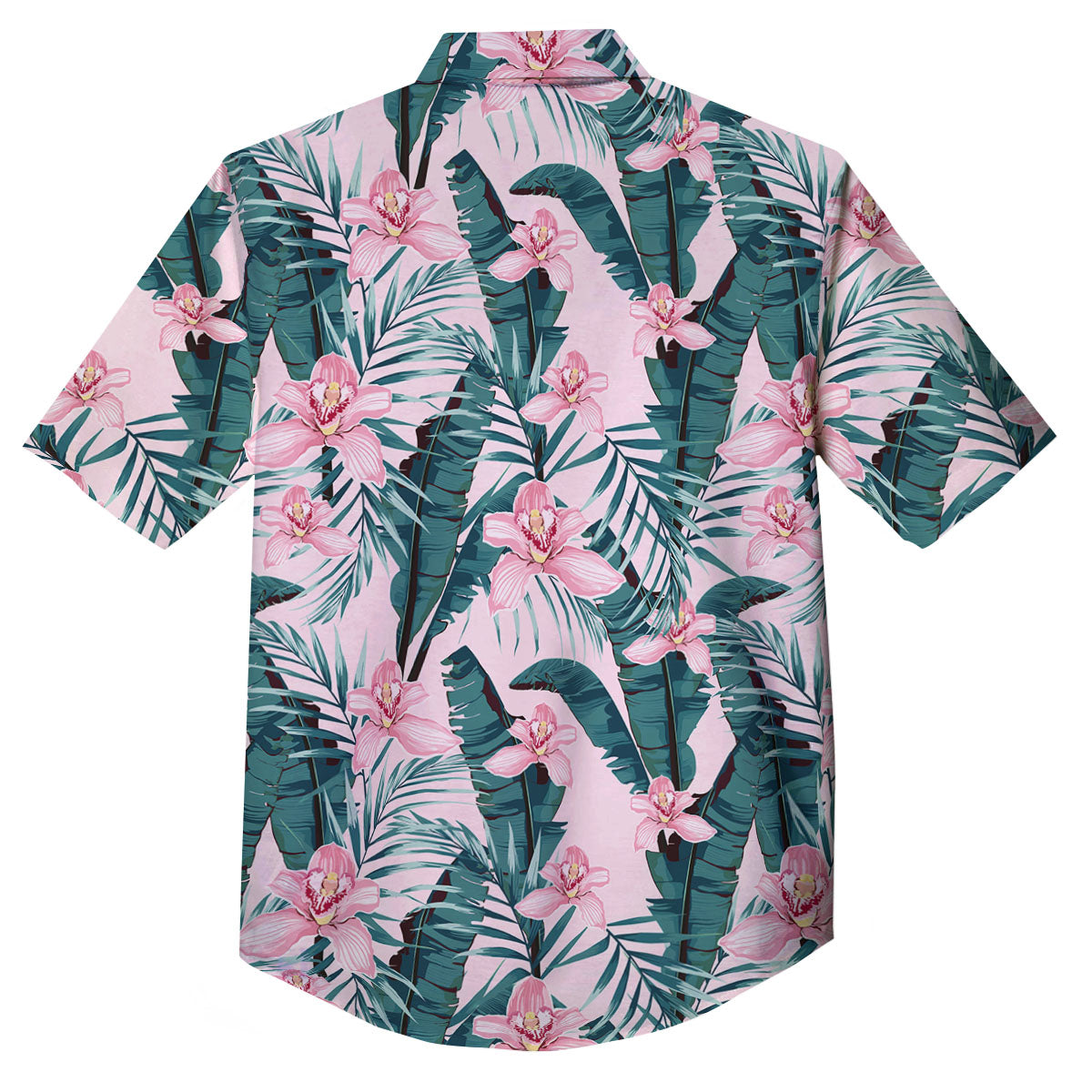 Tropical Pink Hawaiian Print Pattern Button Up Shirt-grizzshop