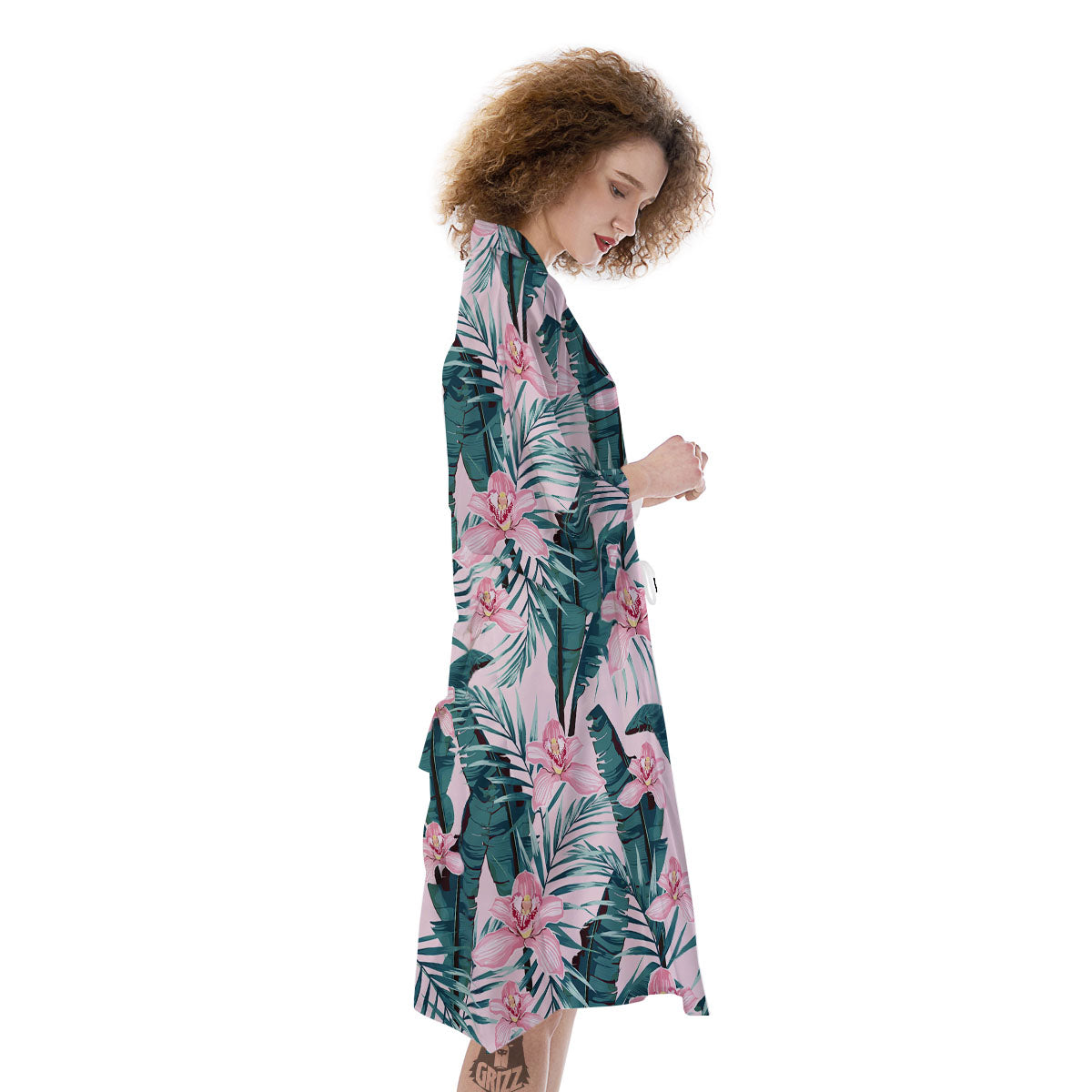 Tropical Pink Hawaiian Print Pattern Kimono-grizzshop