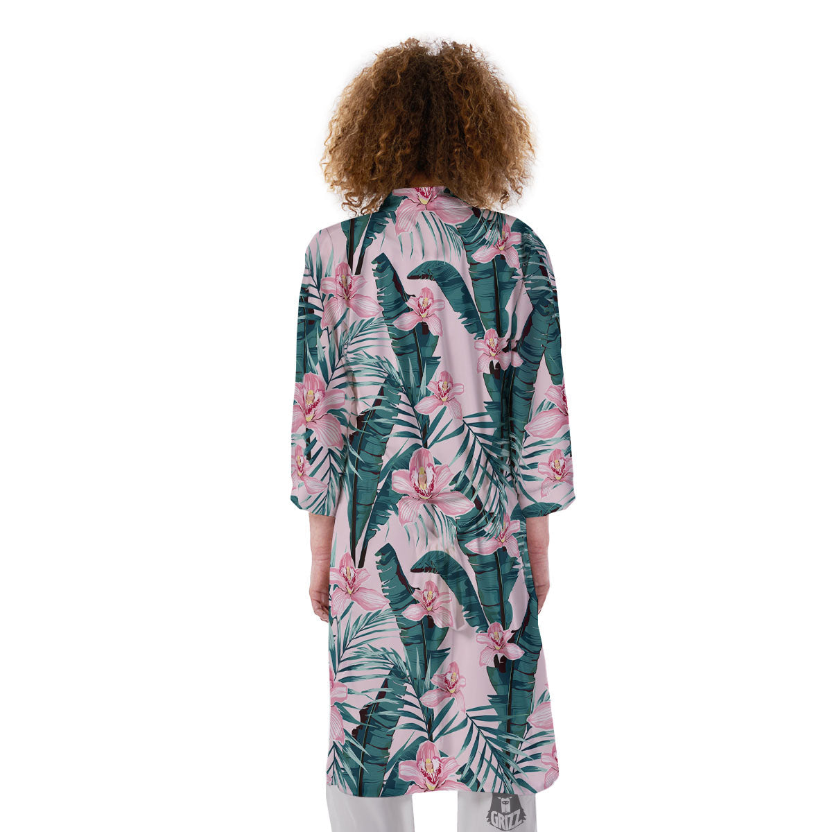 Tropical Pink Hawaiian Print Pattern Kimono-grizzshop