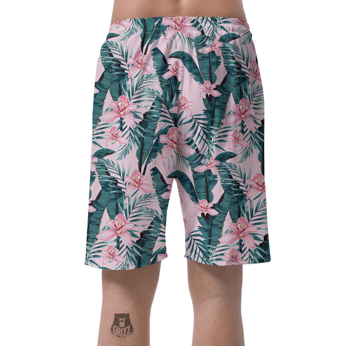 Tropical Pink Hawaiian Print Pattern Men's Shorts-grizzshop
