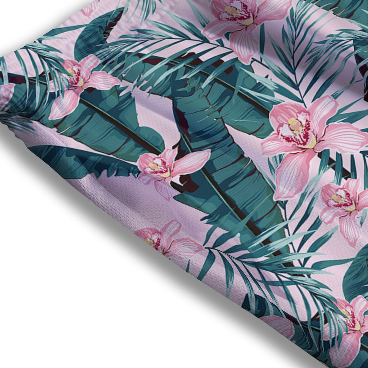 Tropical Pink Hawaiian Print Pattern Mesh Shorts