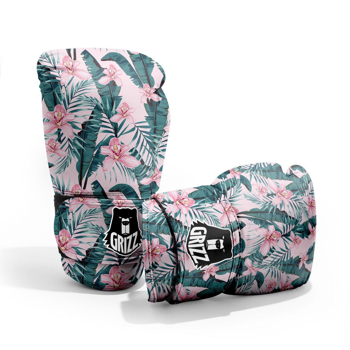 Tropical Pink Hawaiian Print Pattern Sparring Gloves-grizzshop