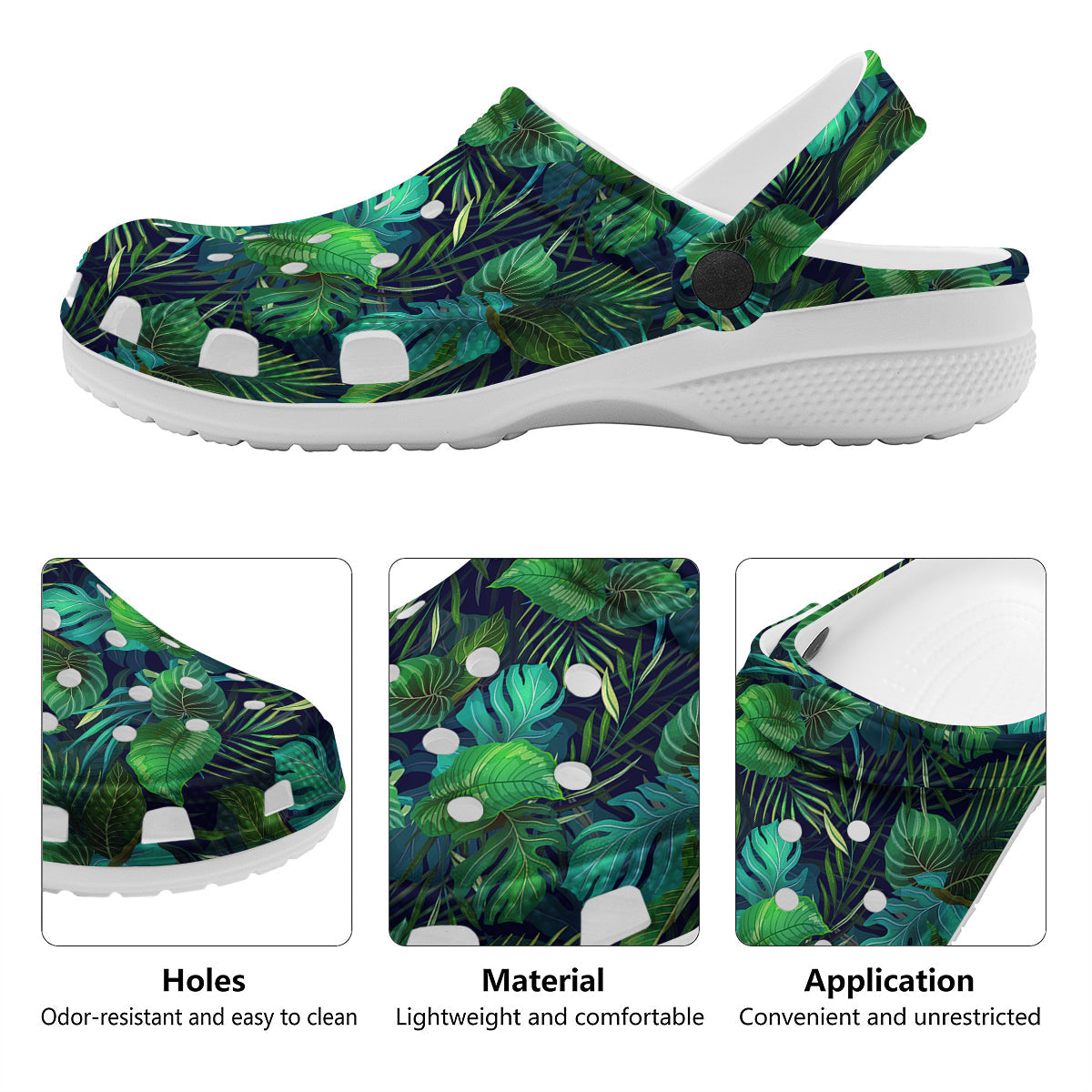 Tropical Plants Hawaiian Print Pattern Clog-grizzshop