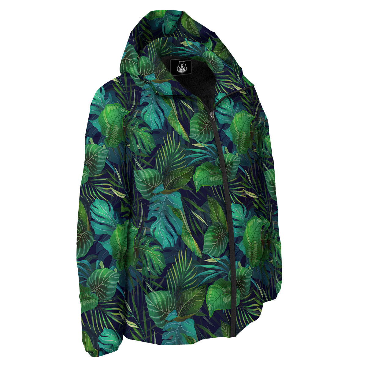 Tropical Plants Hawaiian Print Pattern Down Jacket-grizzshop