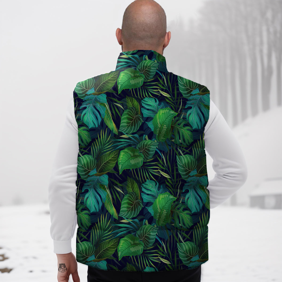 Tropical Plants Hawaiian Print Pattern Down Vest-grizzshop