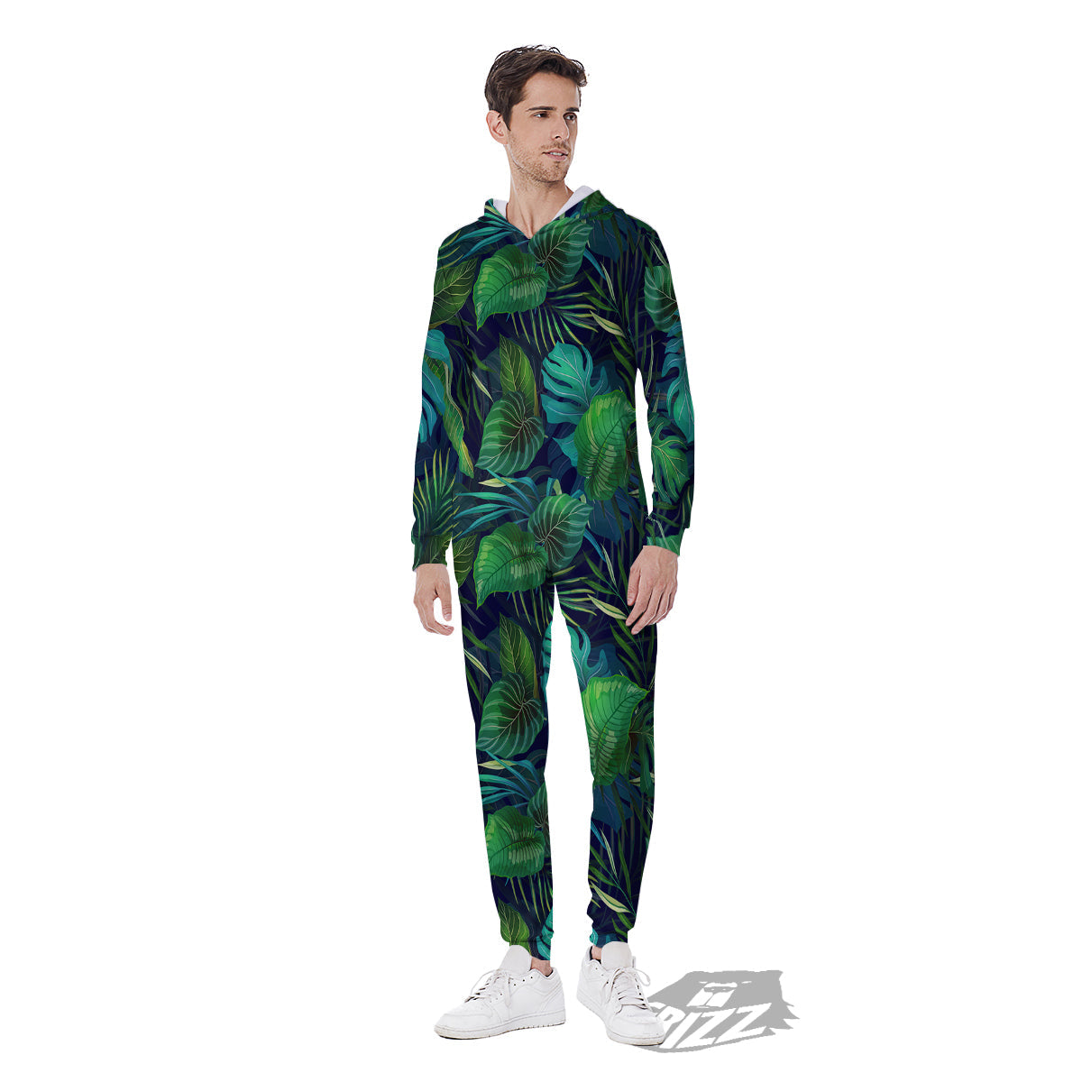 Tropical Plants Hawaiian Print Pattern Men's Jumpsuit-grizzshop