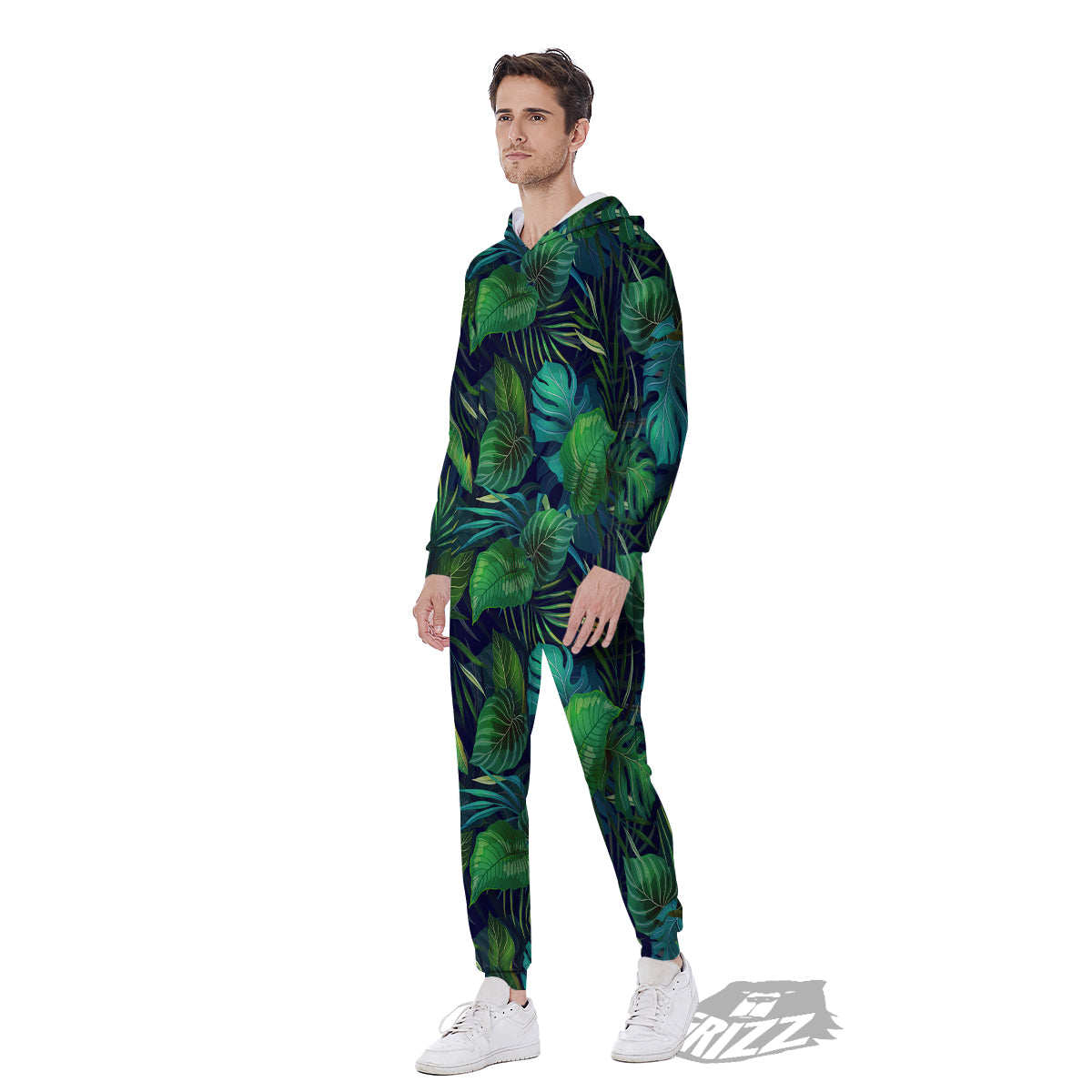 Tropical Plants Hawaiian Print Pattern Men's Jumpsuit-grizzshop