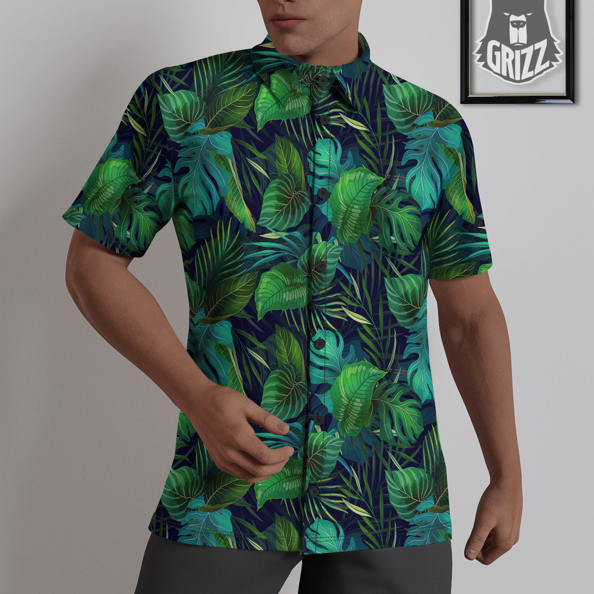 Tropical Plants Hawaiian Print Pattern Untucked Shirts-grizzshop