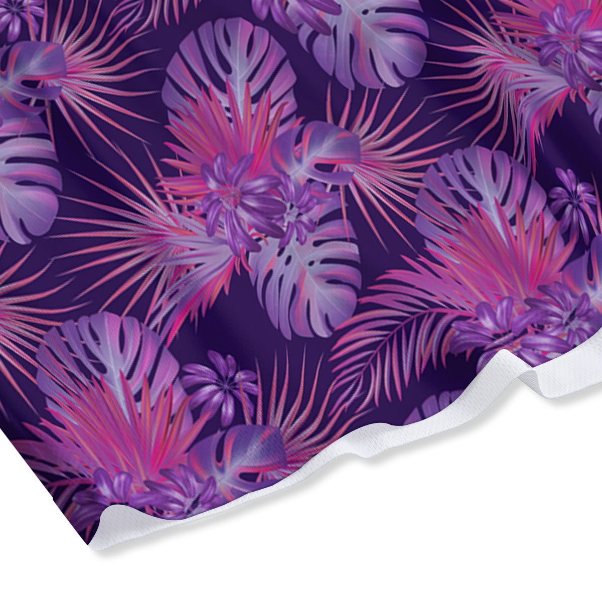 Tropical Purple Print Pattern Mesh Shorts-grizzshop