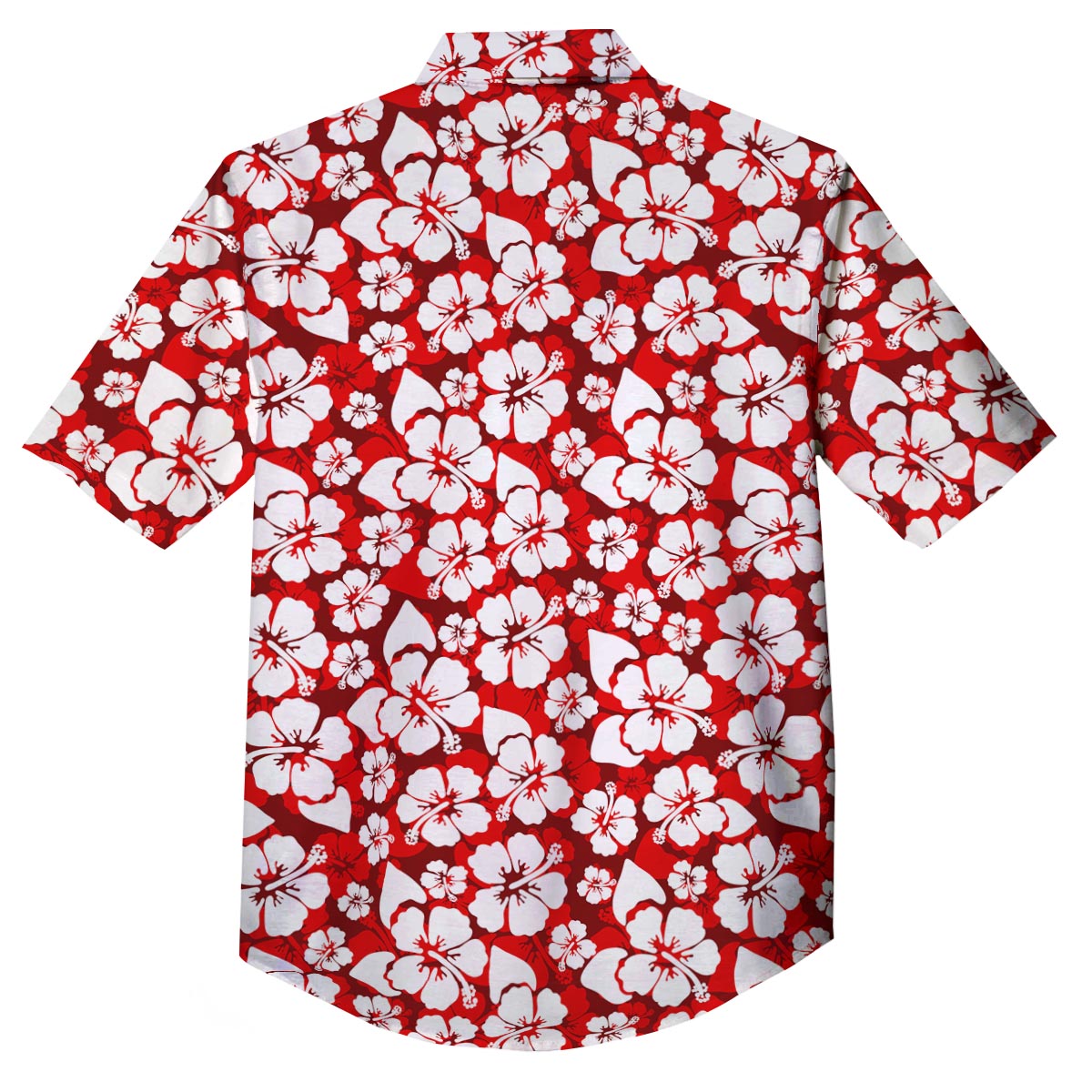 Tropical Red Hawaiian Print Pattern Button Up Shirt-grizzshop