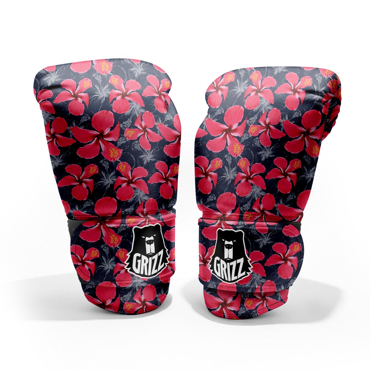 Tropical Red Hibiscus Print Pattern Pro Boxing Glove