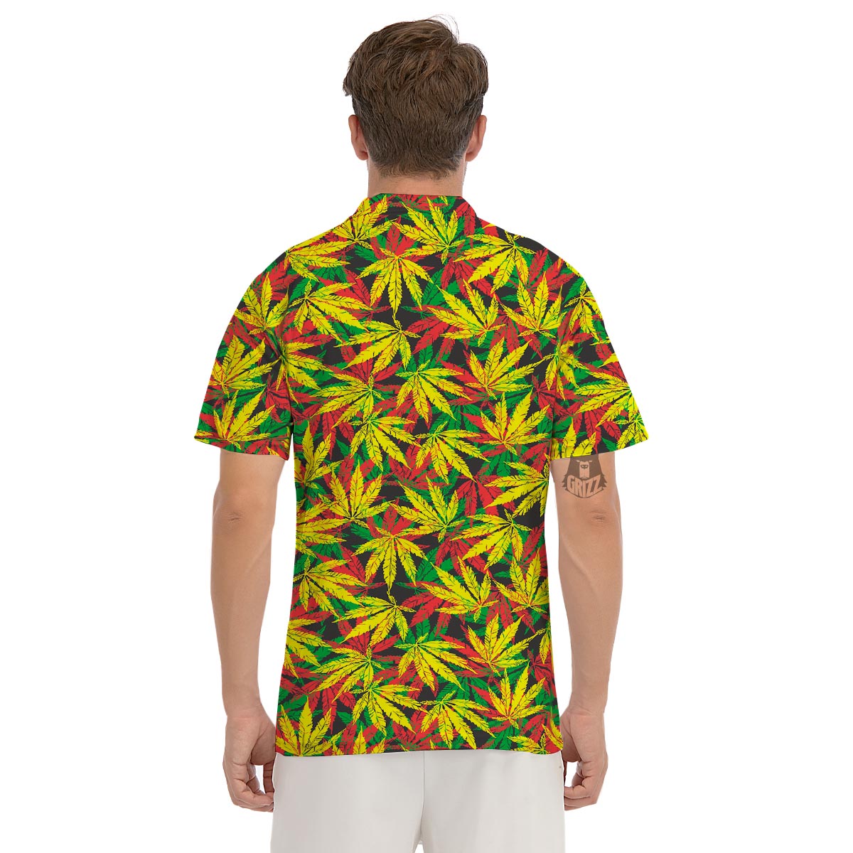 Tropical Reggae Leaf Men's Golf Shirts-grizzshop