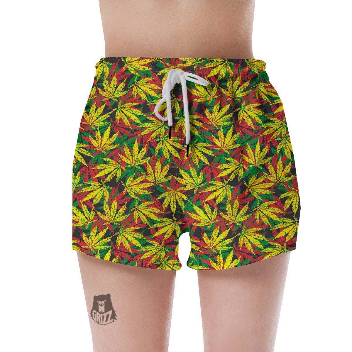 Tropical Reggae Leaf Women's Shorts-grizzshop