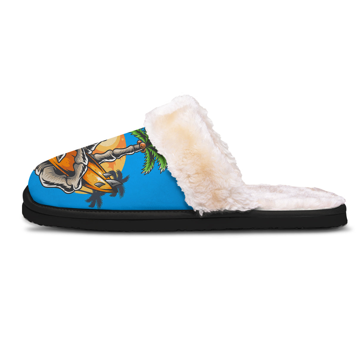 Tropical Skull Hand Print Slippers-grizzshop