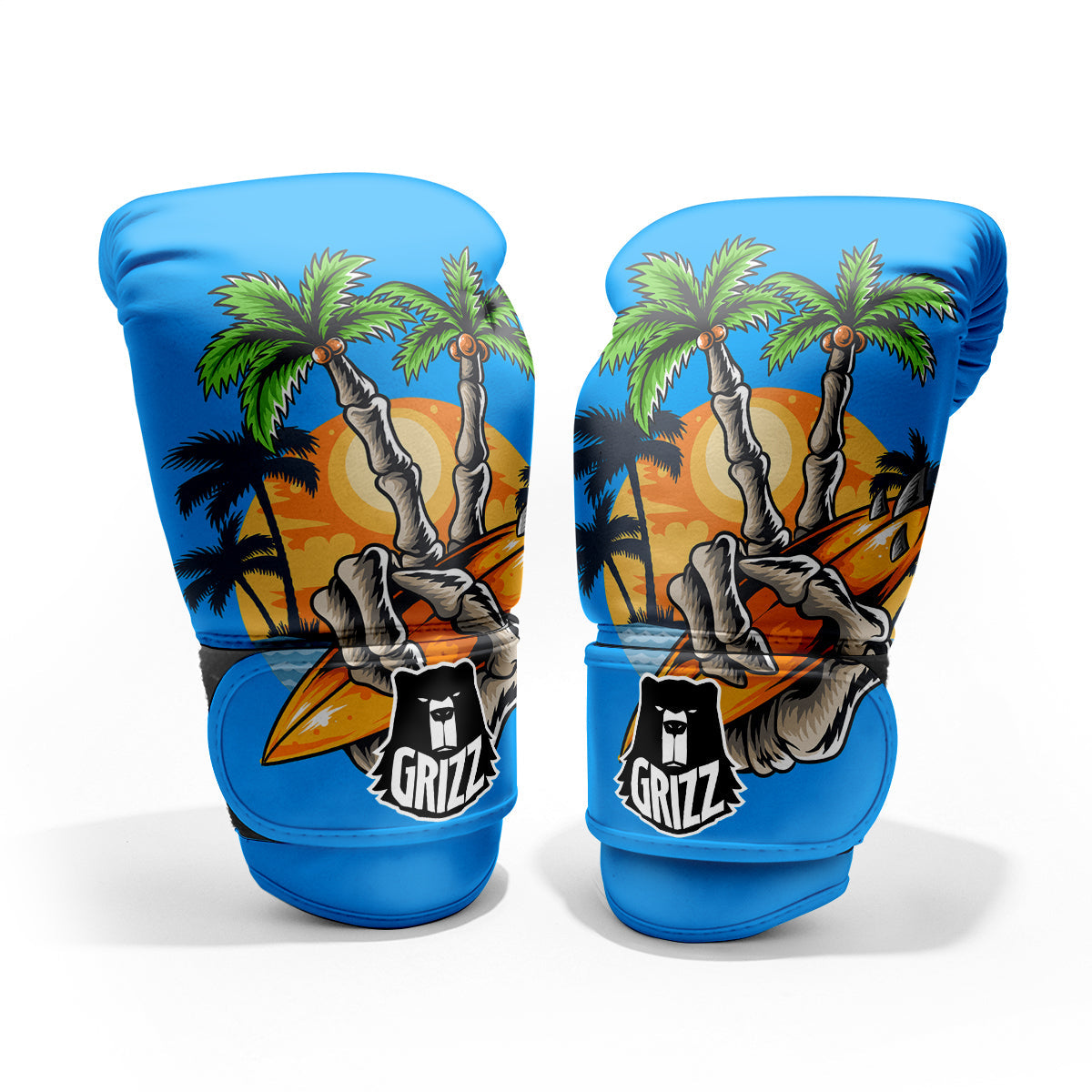 Tropical Skull Hand Print Pro Boxing Glove