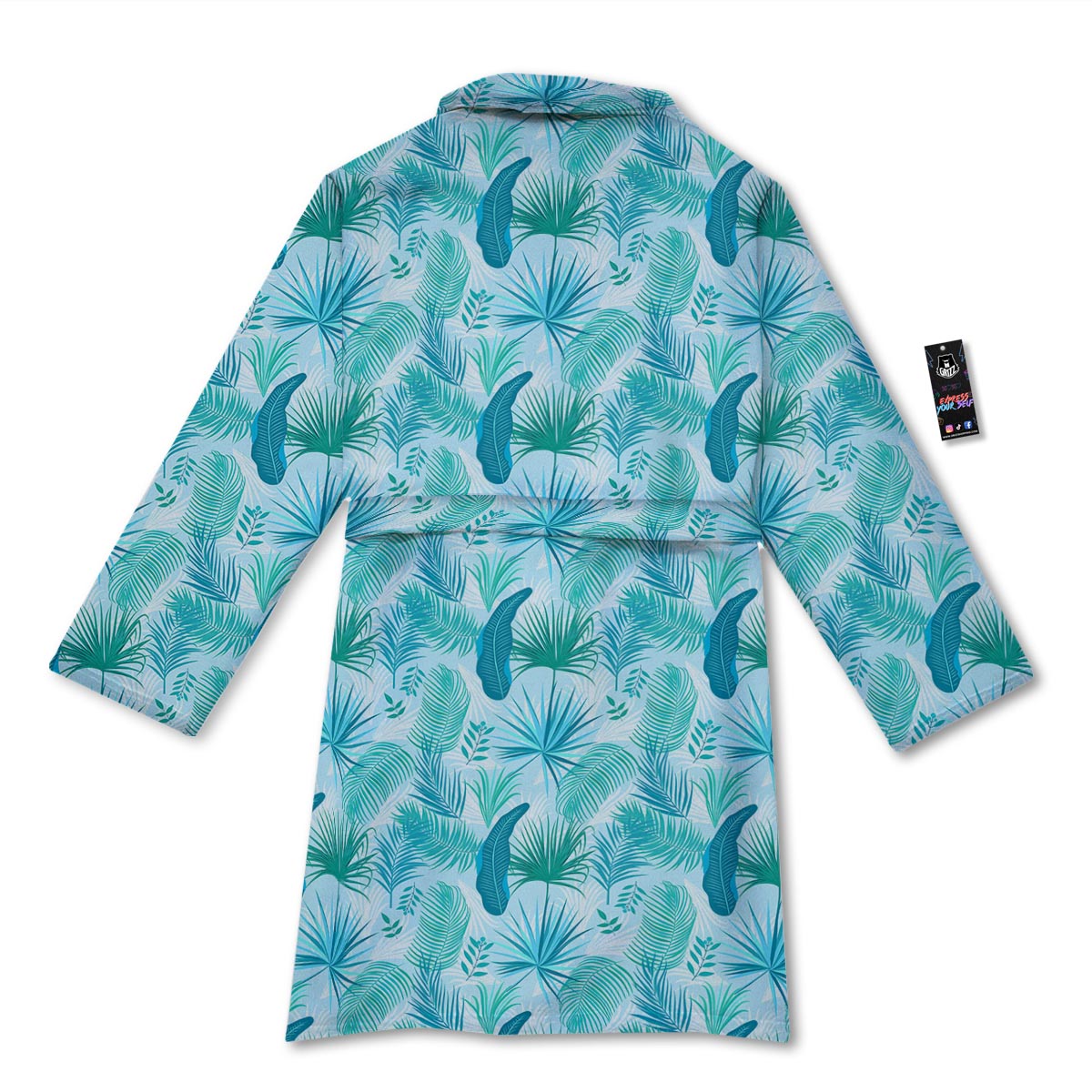 Tropical Teal Aloha Print Pattern Bathrobe-grizzshop