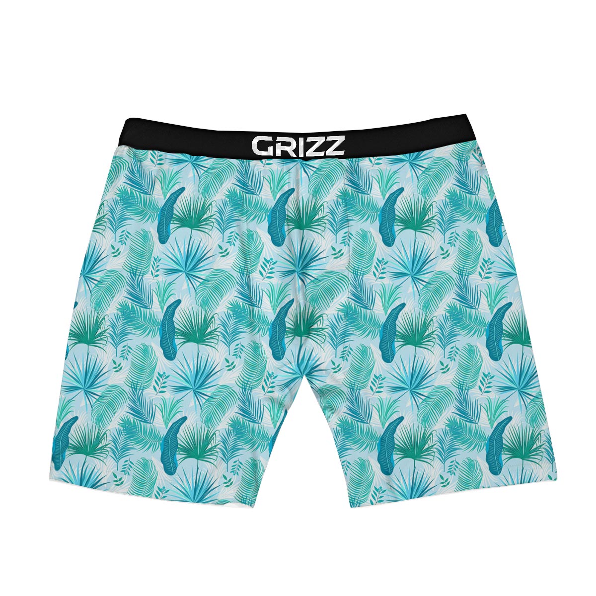 Tropical Teal Aloha Print Pattern Boxer Briefs-grizzshop