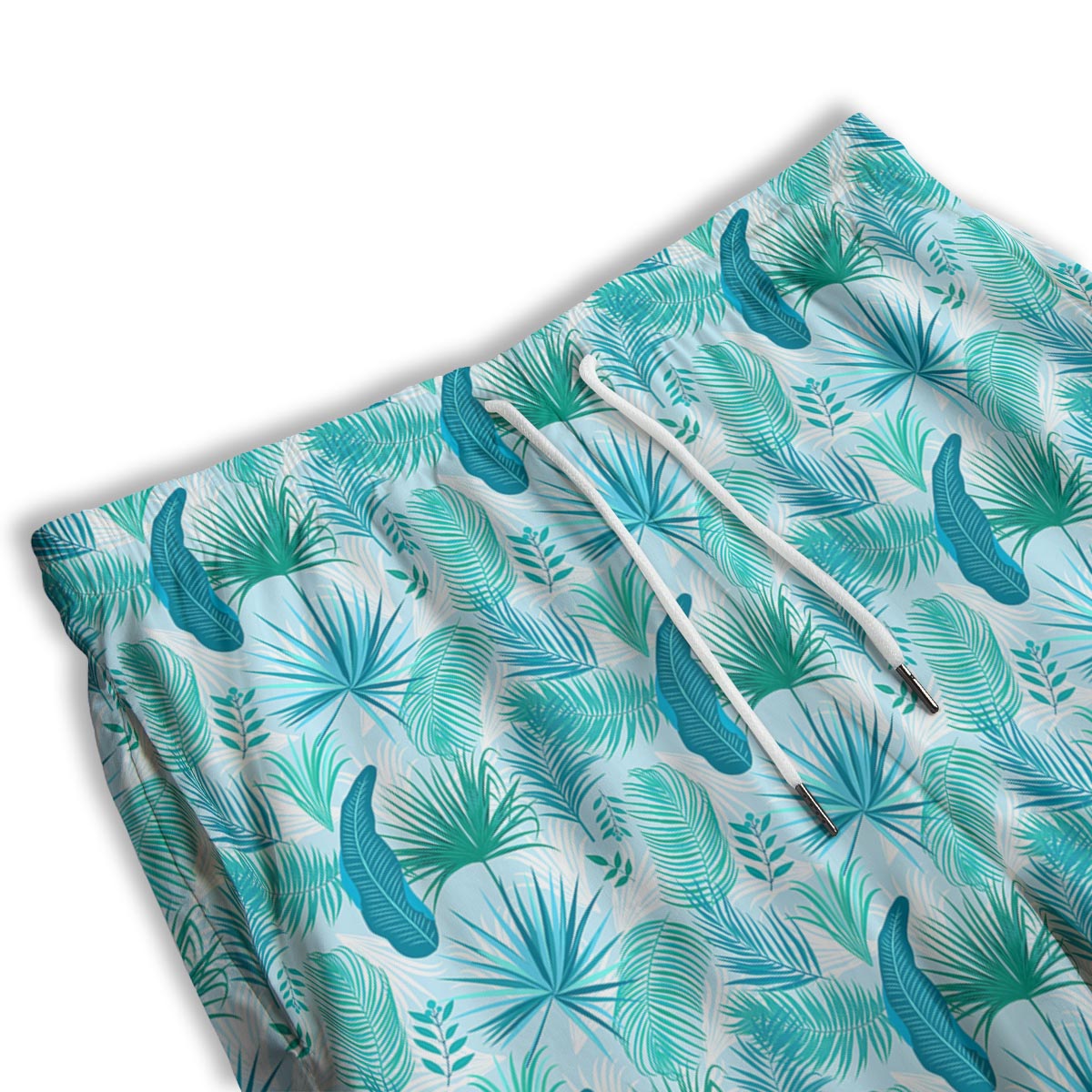 Tropical Teal Aloha Print Pattern Men's Athletic Shorts