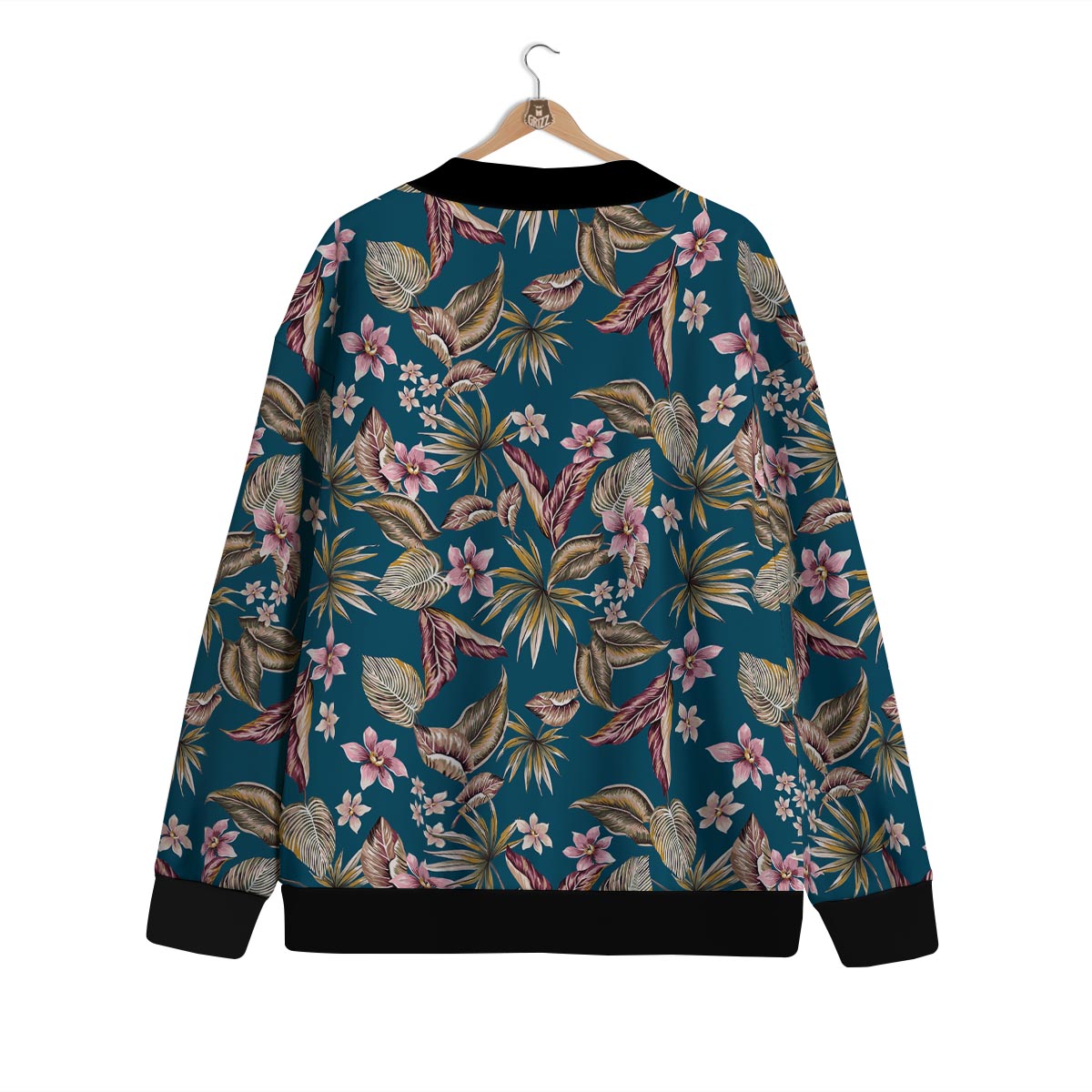Tropical Teal Print Pattern Cardigan-grizzshop