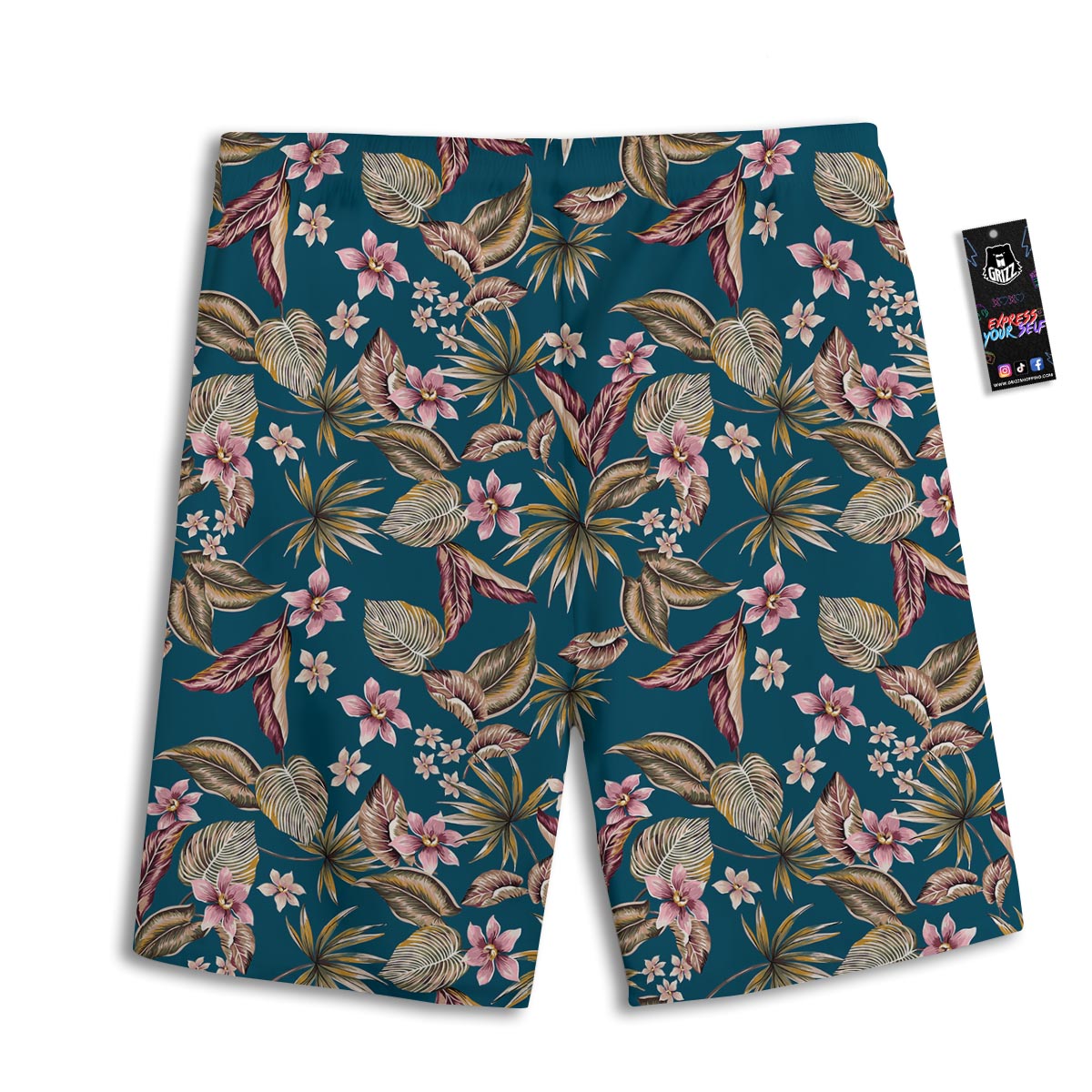 Tropical Teal Print Pattern Men's Athletic Shorts-grizzshop