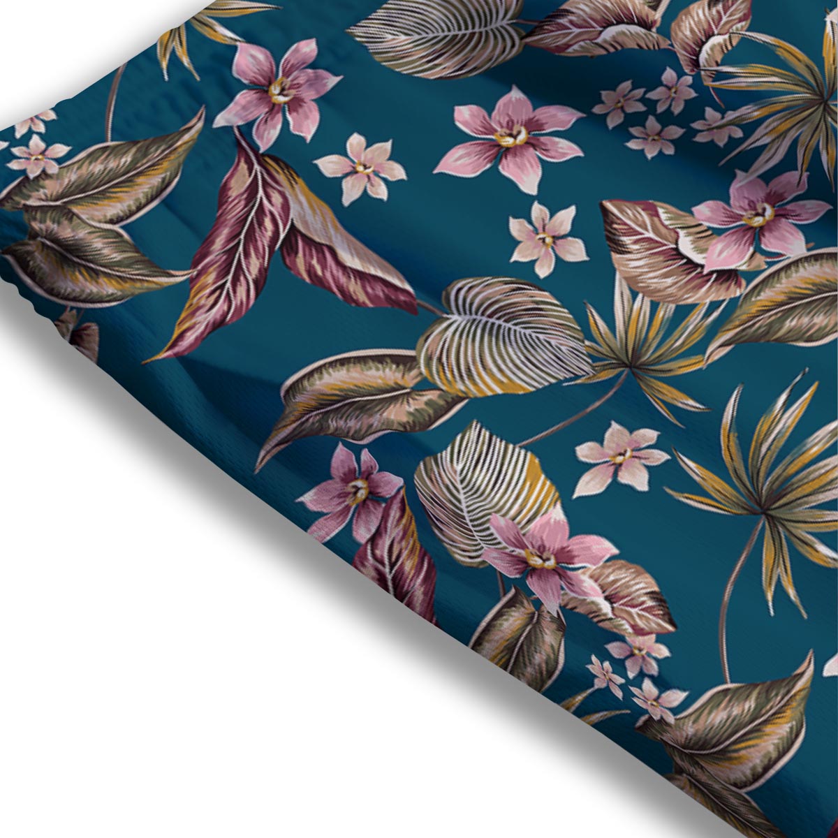 Tropical Teal Print Pattern Mesh Shorts-grizzshop