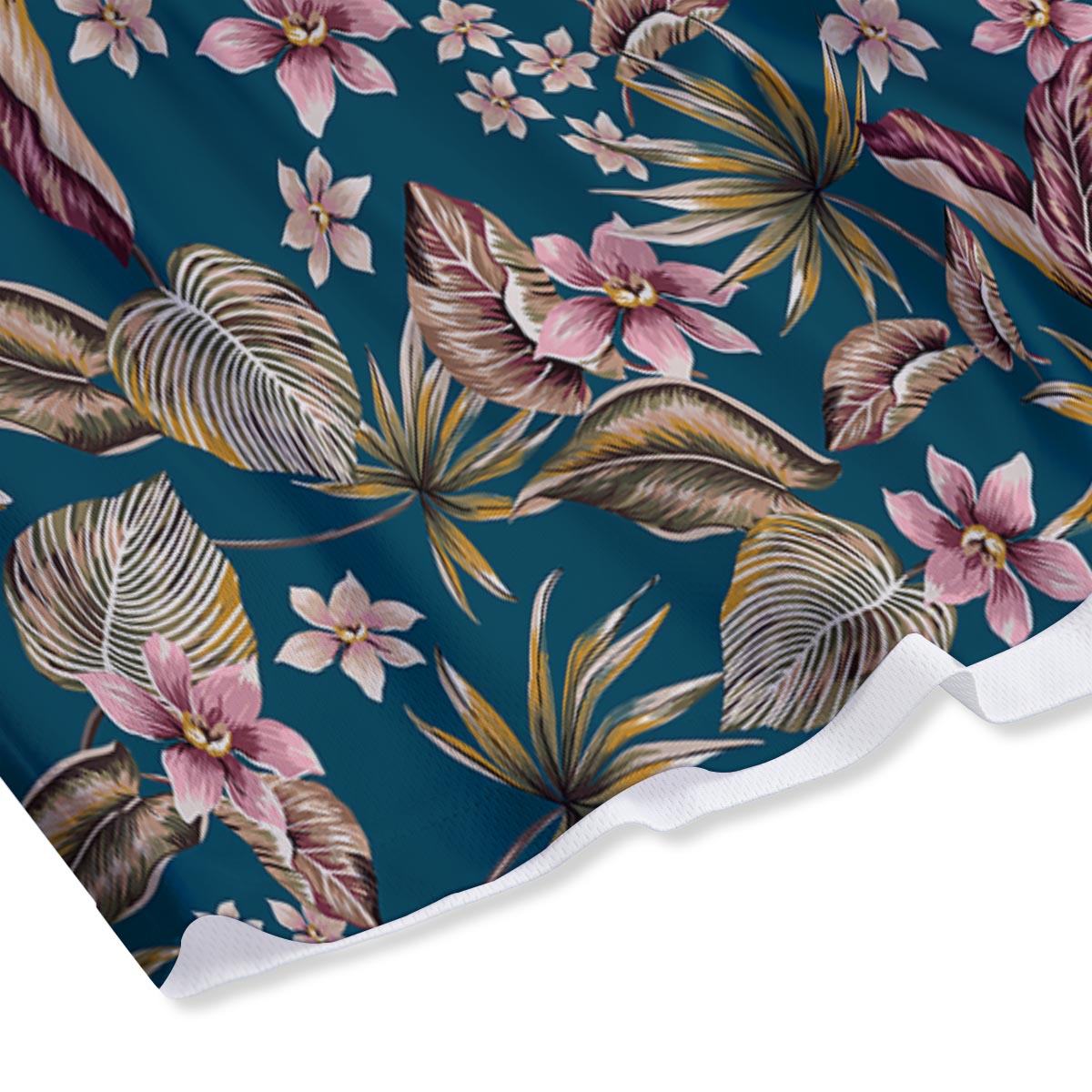 Tropical Teal Print Pattern Mesh Shorts-grizzshop