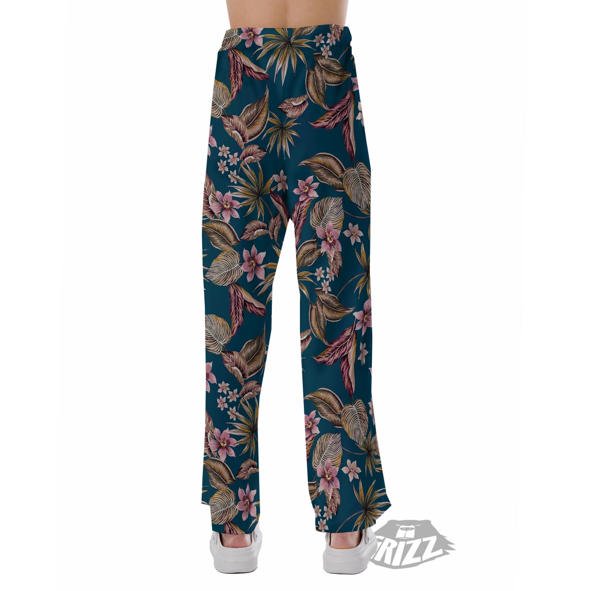 Tropical Teal Print Pattern Pajama Pants-grizzshop
