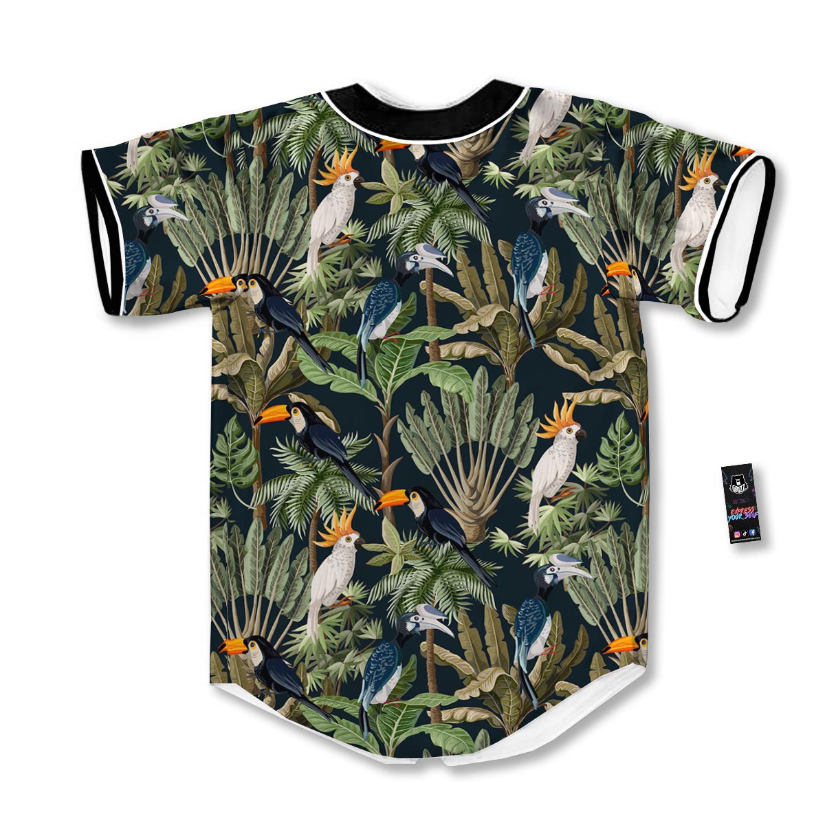 Tropical Toucan Parrot Print Pattern Baseball Jersey-grizzshop
