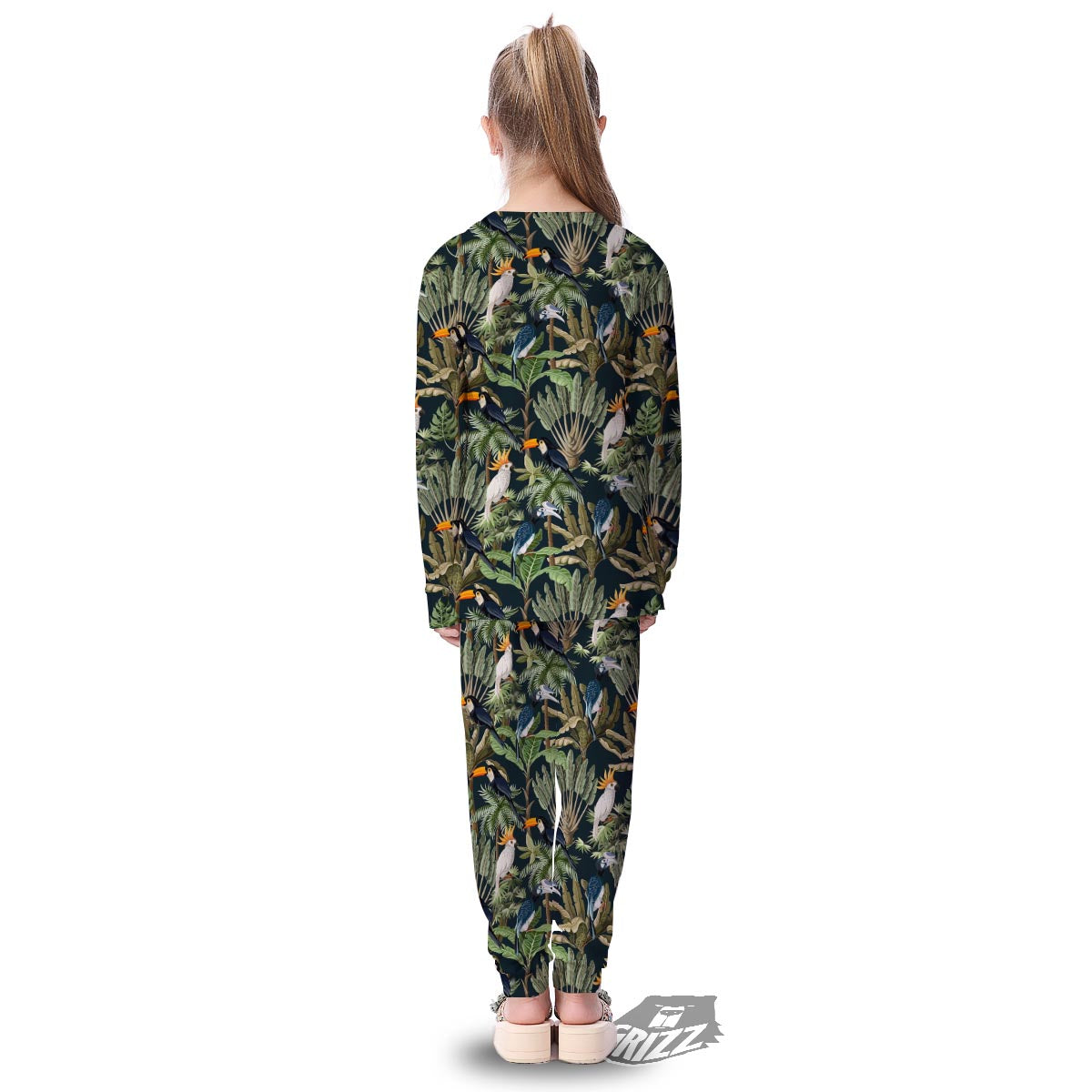 Tropical Toucan Parrot Print Pattern Kid's Pajamas-grizzshop