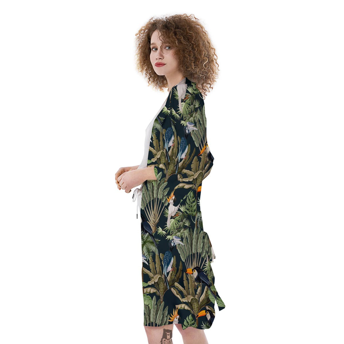 Tropical Toucan Parrot Print Pattern Kimono-grizzshop