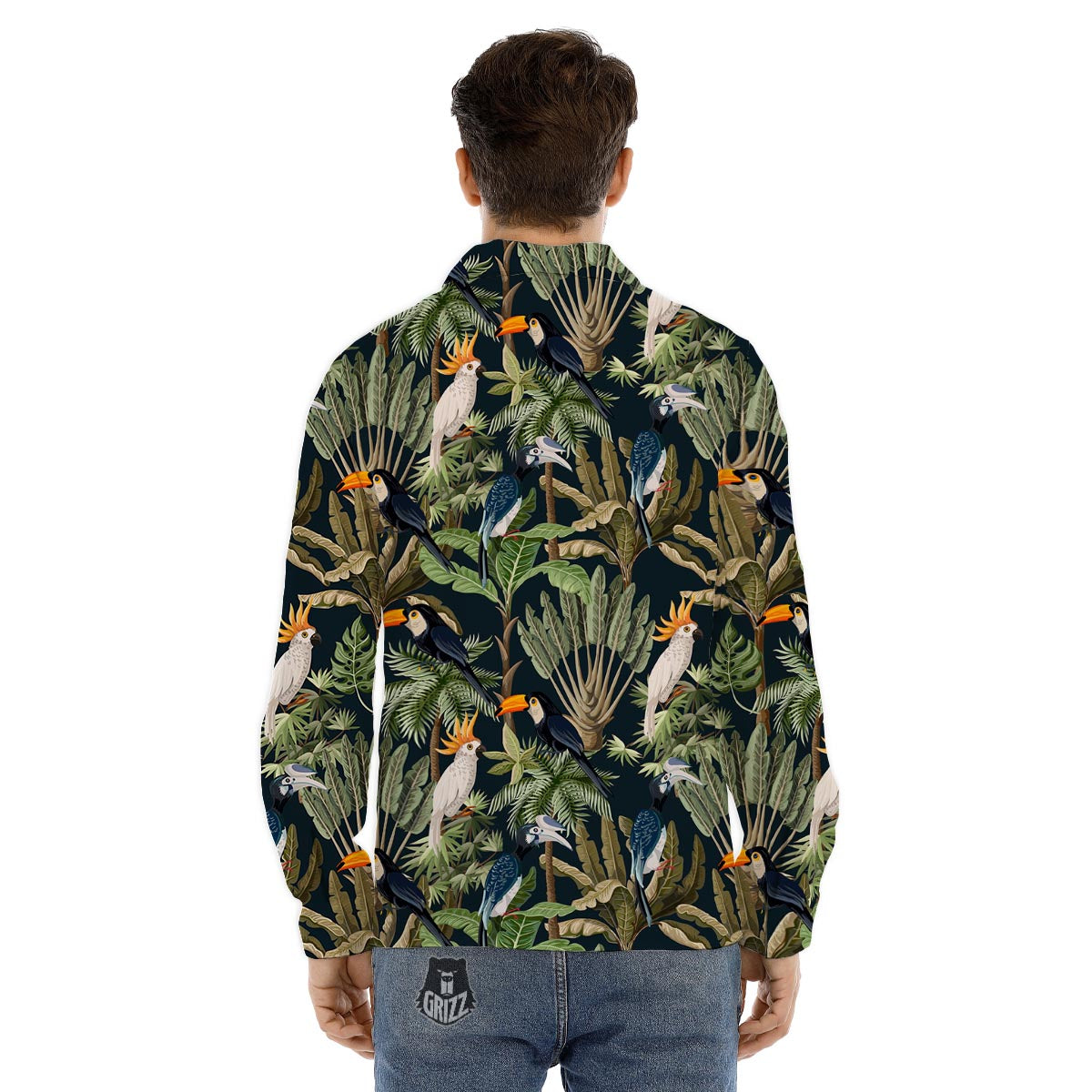 Tropical Toucan Parrot Print Pattern Men's Dress Shirts-grizzshop