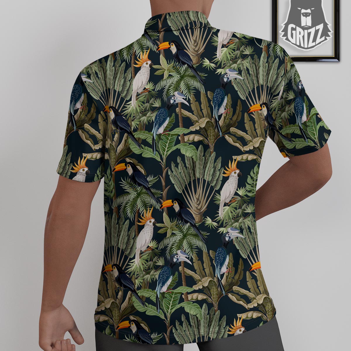Tropical Toucan Parrot Print Pattern Untucked Shirts-grizzshop