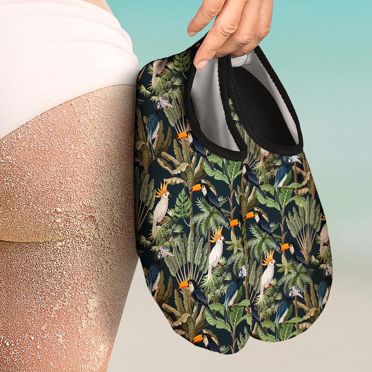 Tropical Toucan Parrot Print Pattern Water Shoes-grizzshop