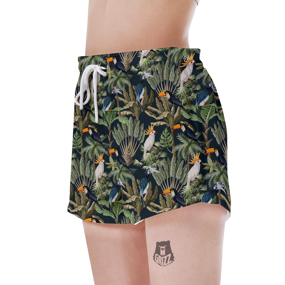 Tropical Toucan Parrot Print Pattern Women's Shorts-grizzshop