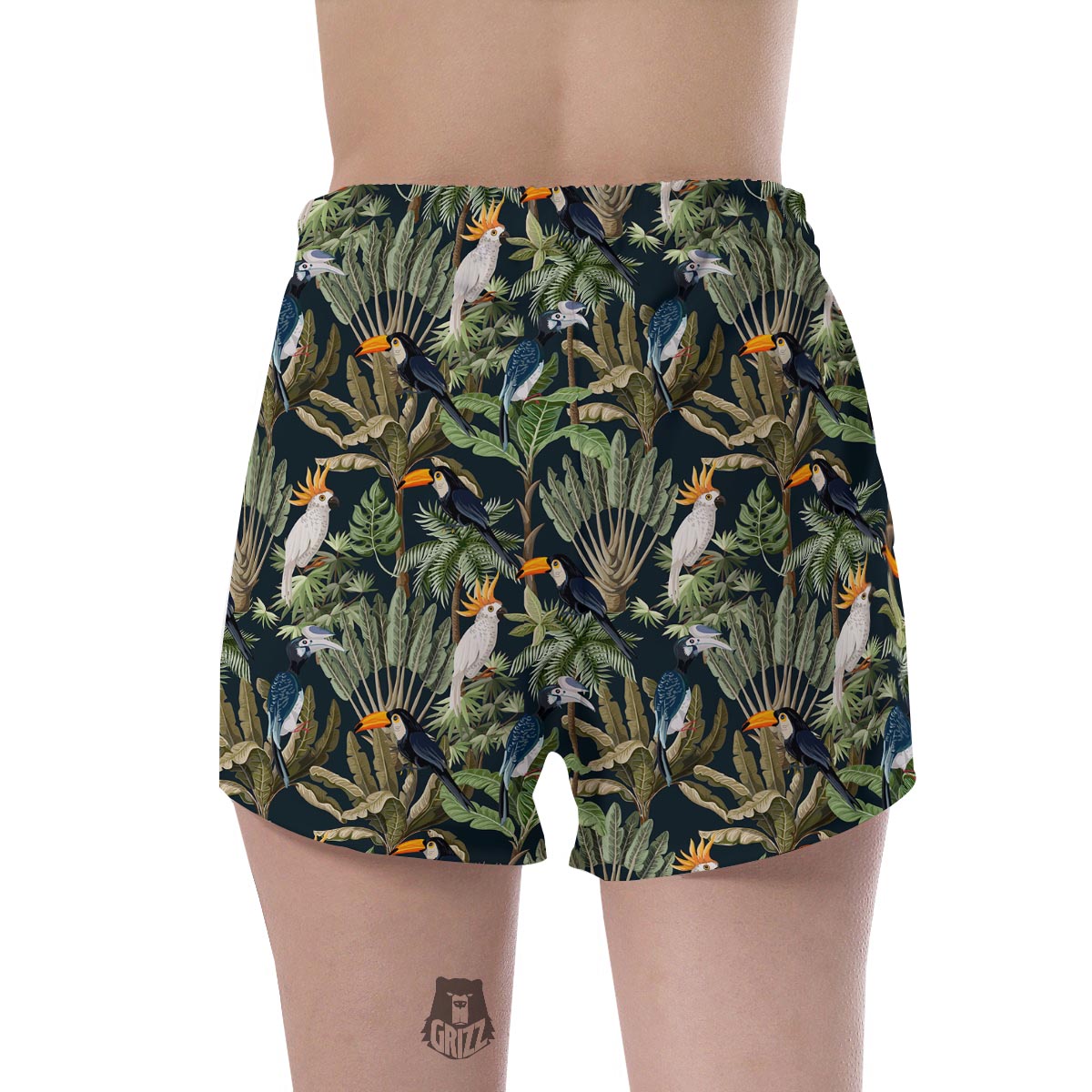 Tropical Toucan Parrot Print Pattern Women's Shorts-grizzshop