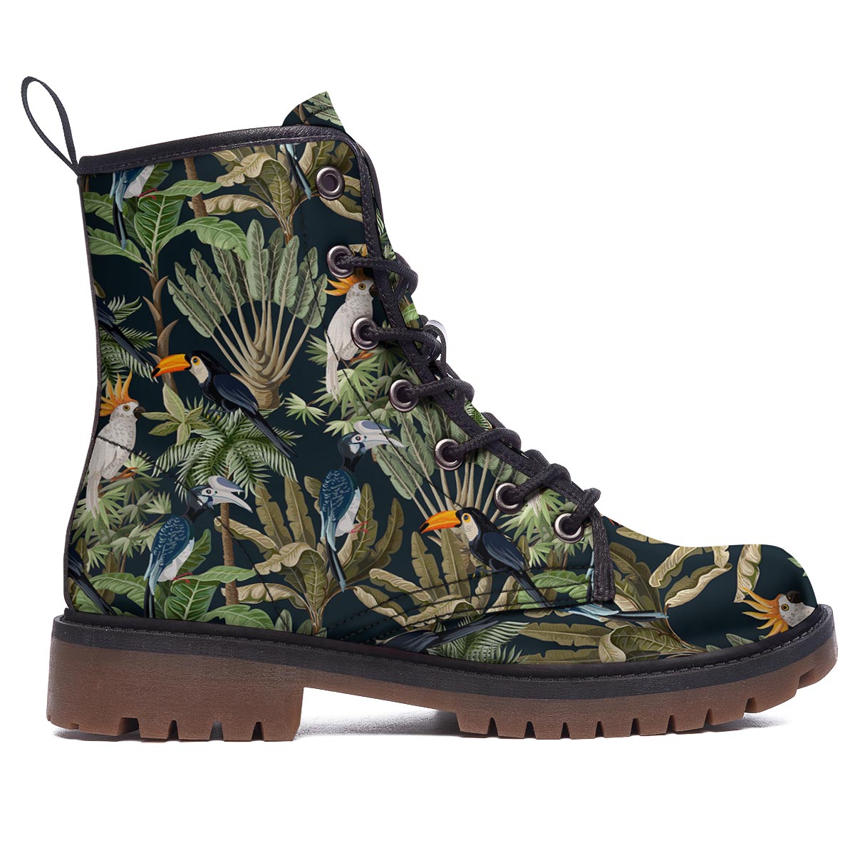 Tropical Toucan Parrot Print Pattern Work Boots-grizzshop