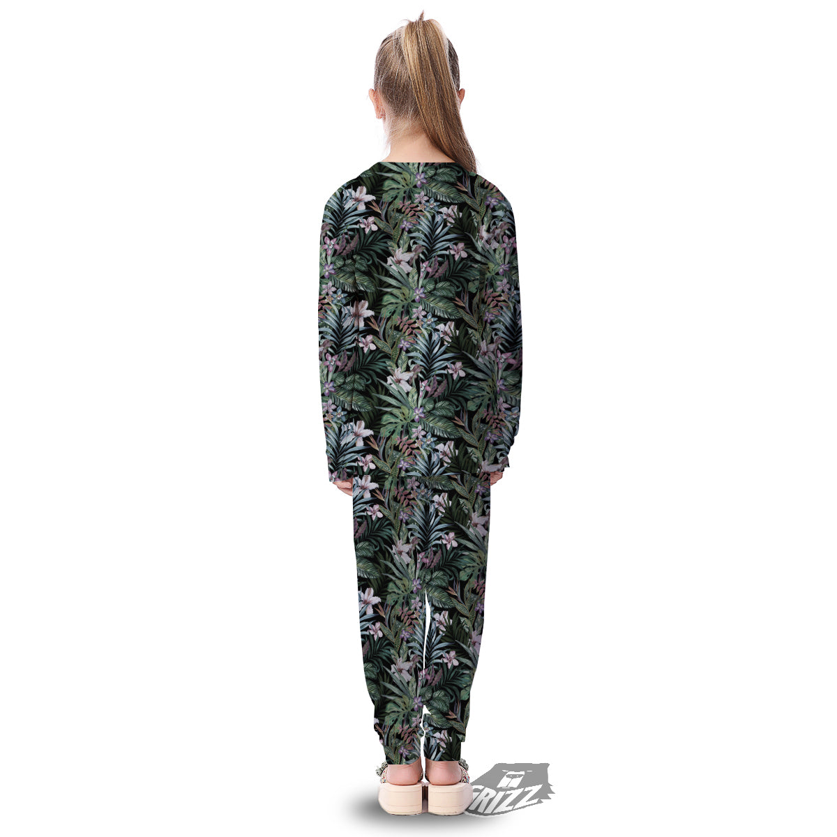 Tropical Vintage Floral Print Pattern Kid's Pajamas-grizzshop