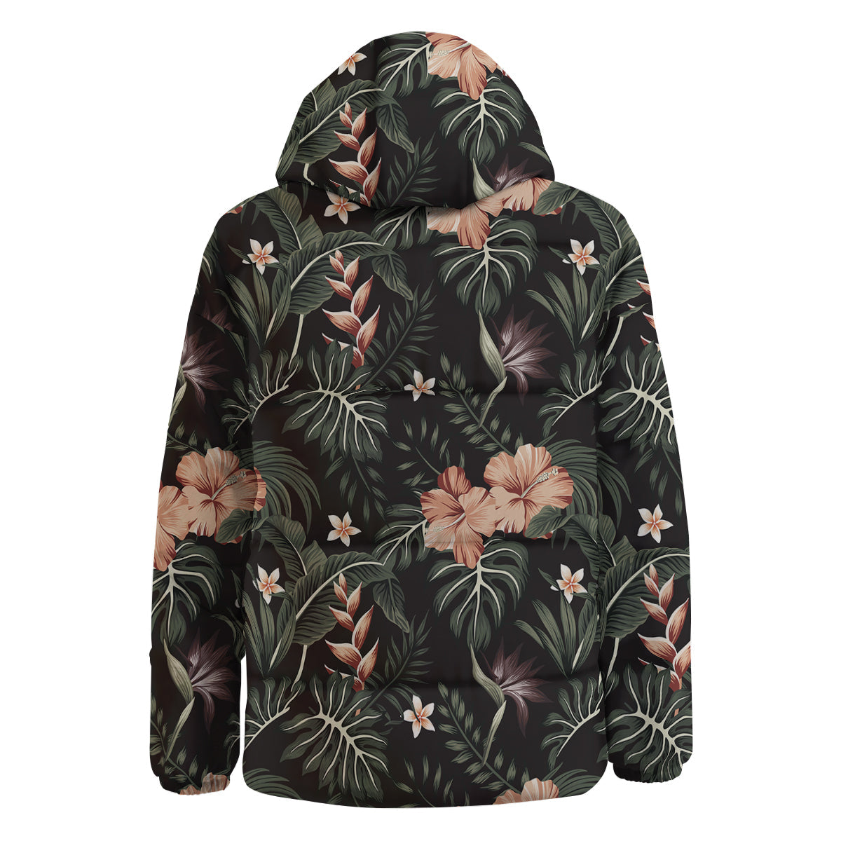 Tropical Watercolor Print Pattern Down Jacket-grizzshop