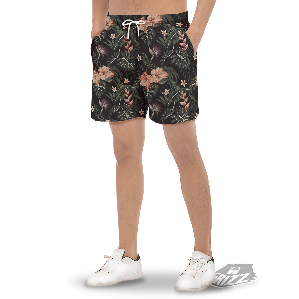 Tropical Watercolor Print Pattern Men's Gym Shorts-grizzshop